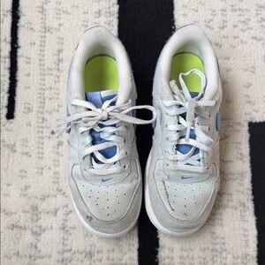 Nike Kids White and Blue Sneakers size 1y
